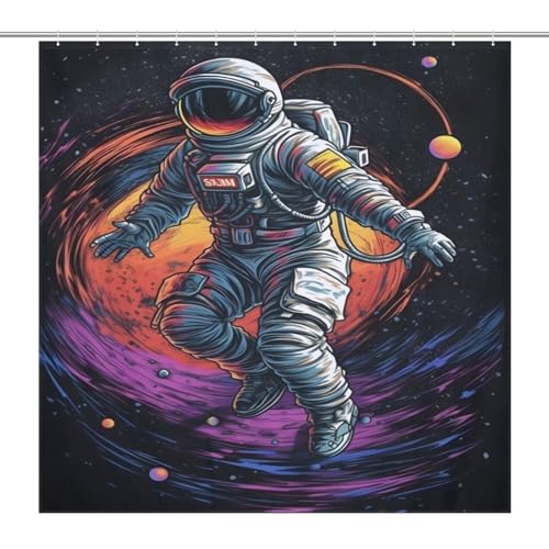 Rideau de douche astronaute imperméable à séchage rapide - 7