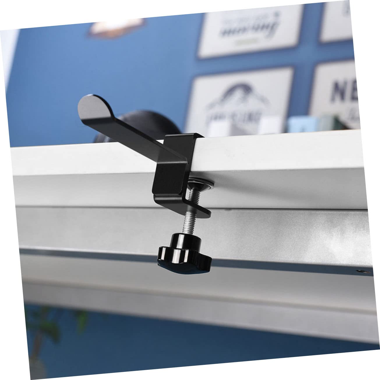 Gadpiparty Gancio Metallico per Cuffie 2 Pezzi in Ferro Nero Regolabile | Montaggio Sotto Scrivania, Uso Multiuso per Bagno e Cucina, Adatto a Headphone e Vestiti
