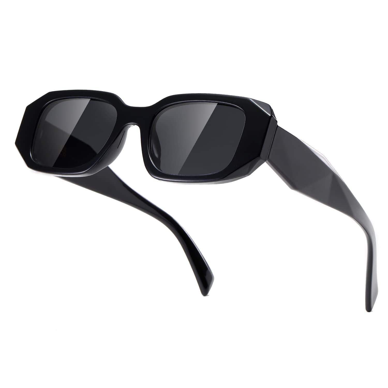 TIANYESYSunglasses Women Square Men Trendy Show shades Retro fashion vogue UV Protection (Darkness)