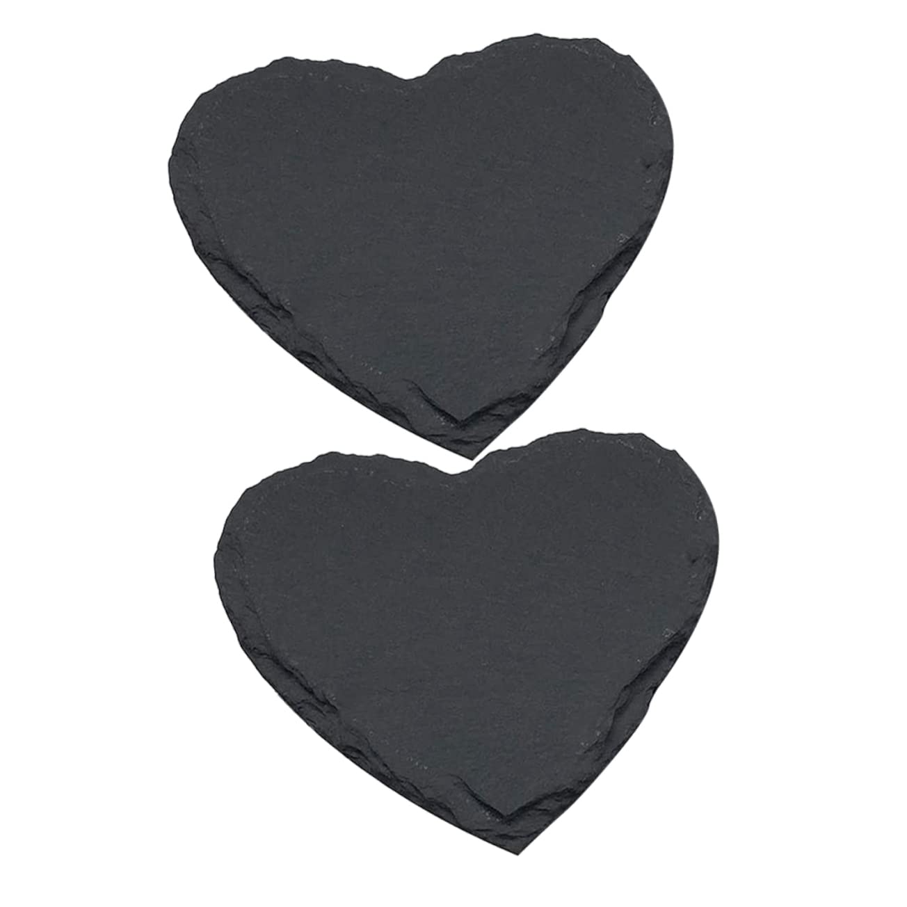 BESTonZON 2 Piezas Corazón Posavasos De Pizarra Bandeja De Piedra Natural Fuente De Embutidos Platos De Postre Platos Bife Bandeja De Piedra para Servir Tiendas Delicatessen Manteca
