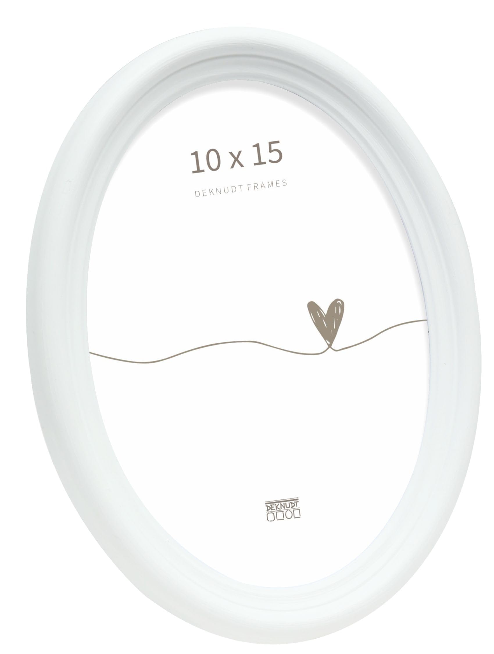 Cadre photo ovale blanc Deknudt Frames 10x15cm S100F1 à poser