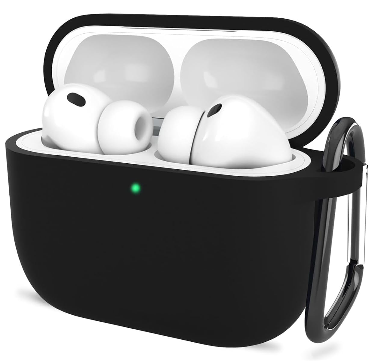 New Soft Silicone Case Compatible with Apple AirPods Pro 3 Generation (2025) Protective Silicone 360° Full Protection Dust-Proof Shockproof Case Cover with Hook (Cover Only) (Black)