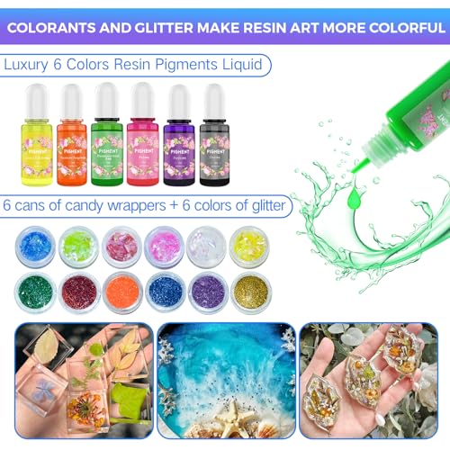 VidaRosa Epoxy Resin Kit for Beginners, 600ml/21.16oz Crystal Clear Resin Starter Kits with 12 molds,2 Dried Flower - Image 3