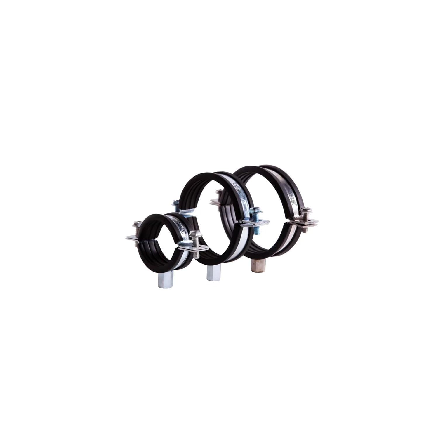 20-112mm Schraubrohrschelle verzinkt mit Gummieinlage Zweischraubenschelle 26-30 mm 100 Stück