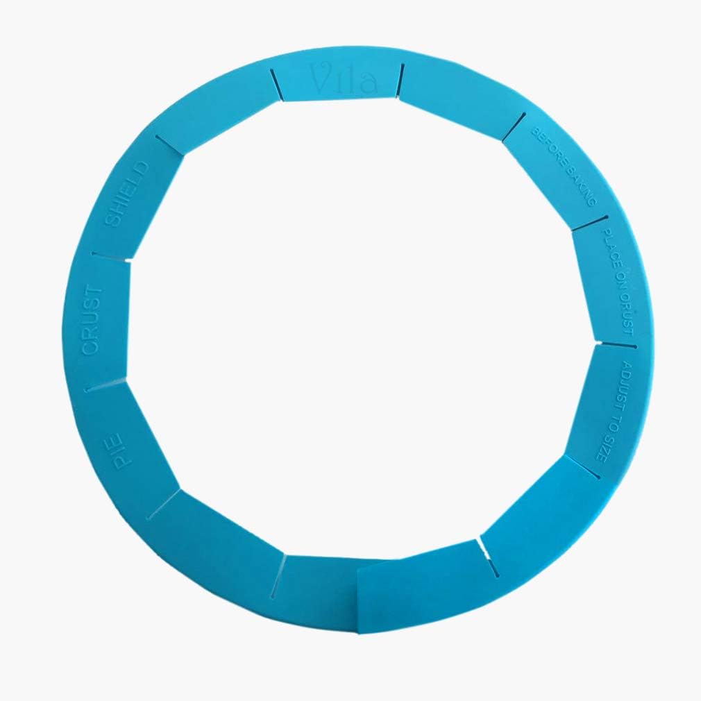 Vila Reusable Silicone Blue Pie Crust Shield, Fits 811