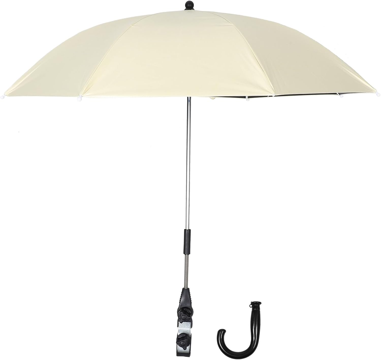 Toddmomy Baby Pram Umbrella with Clamp & Hand Grip, 33 Inch Wide Children Buggy Sun-Proof Parasol for Pushchair, Strollers, Wheelchair