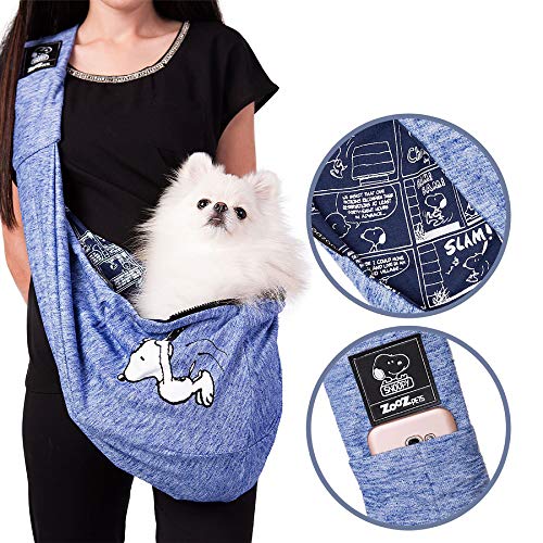 Bolsa Sling Zooz Pets Snoopy Jumping Azul Royal