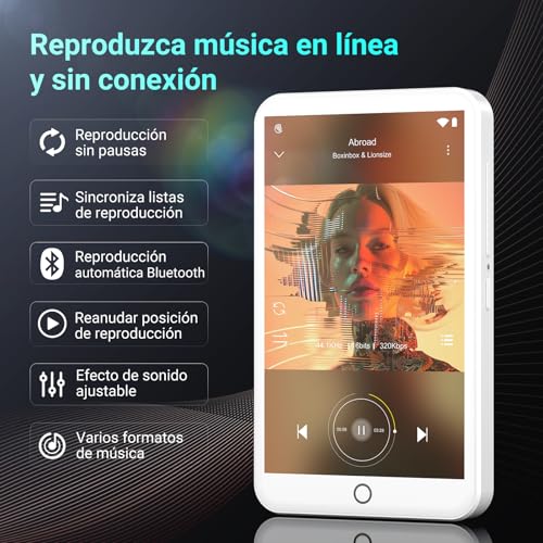 Reproductor MP3 Android 13 MP4 Player táctil con Play Store WiFi y Bluetooth Fanvace 2