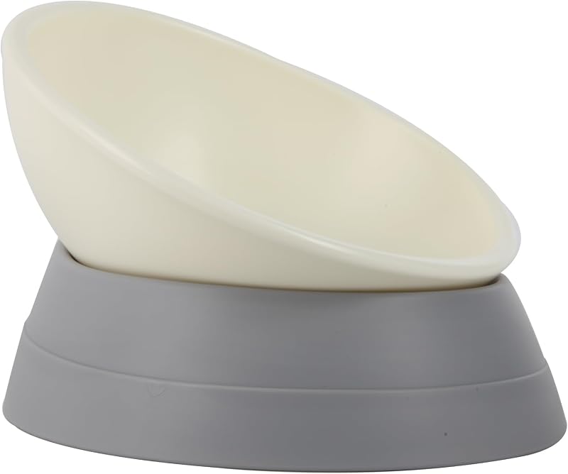 Comedouro Elevado Inclinado Antiderrapante para Cães e Gatos JWPC JW032 Cinza, 3,5 xícaras