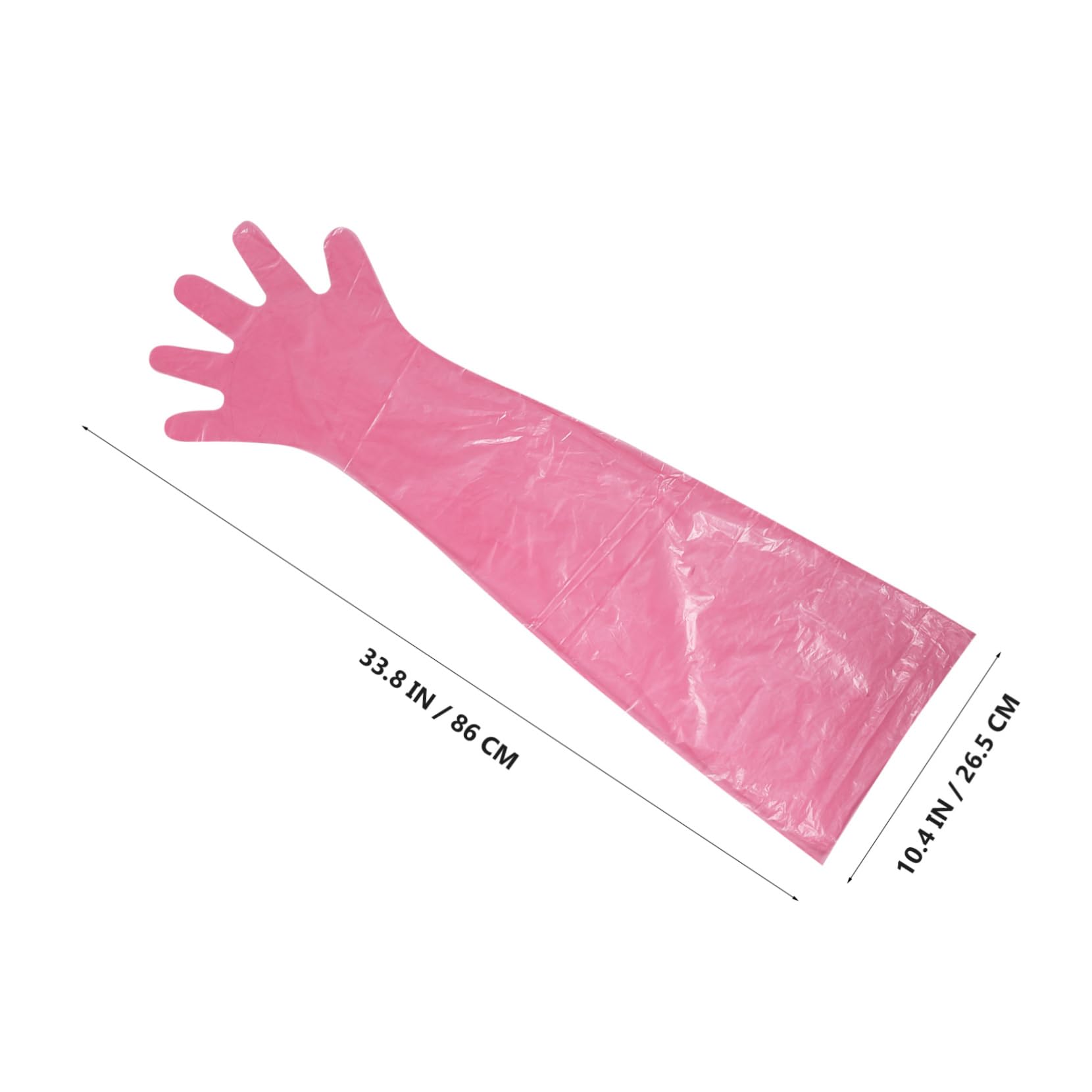 Cabilock 100Pcs Full Arm Long Sleeve for Veterinary Use Disposable Deer Gutting and Cleaning Comfortable Fit for Blood Sampling Prep and Gardening Tasks