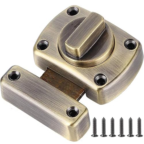 Litensh 2PCS Bathroom Door Bolt Lock Toilet Door Latch Rotate Bolt Gate Slide Latch Stainless Steel Door Locks Brushed Safety Cabinet Slide Lock Latches Green Bronze 55MM - Image 2