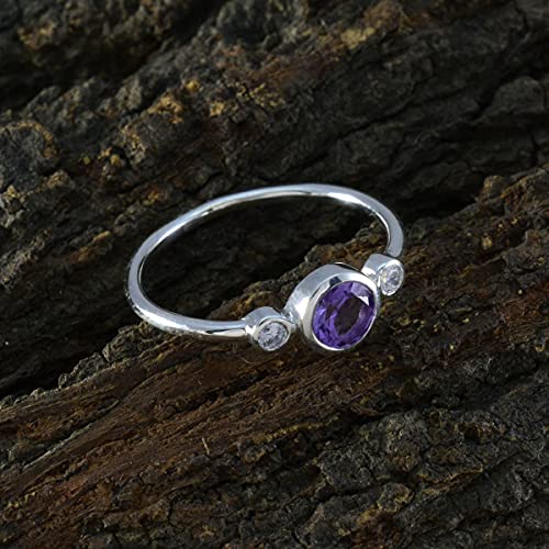 Bague améthyste véritable argent 925 au quotidien - 5