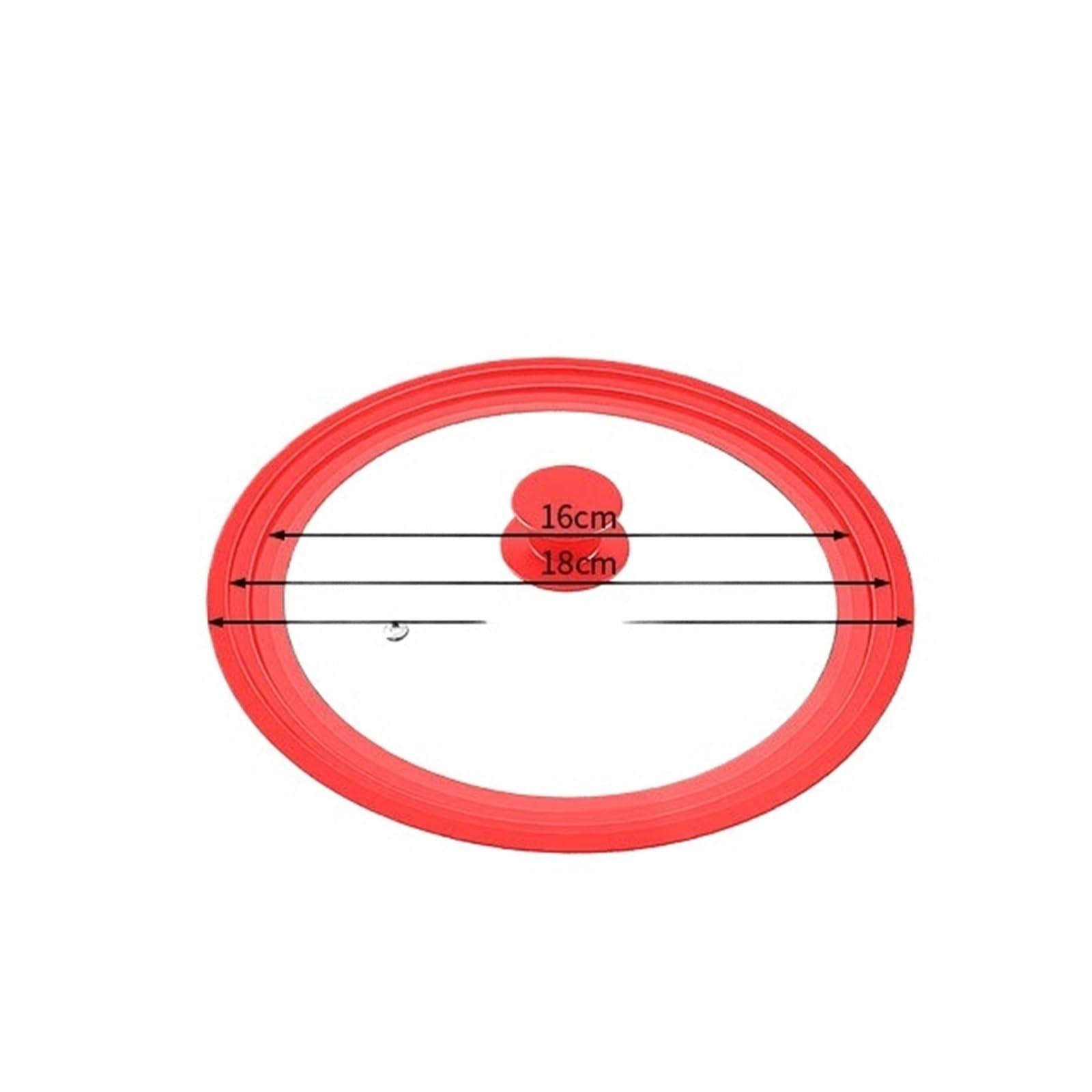 16-22-28-32cm Silicone Glass Covers Pans Skillets Multifunctional Adaptable Lids Stove Round Protector Caps Kitchen Accessories(Red 16-18-20cm)