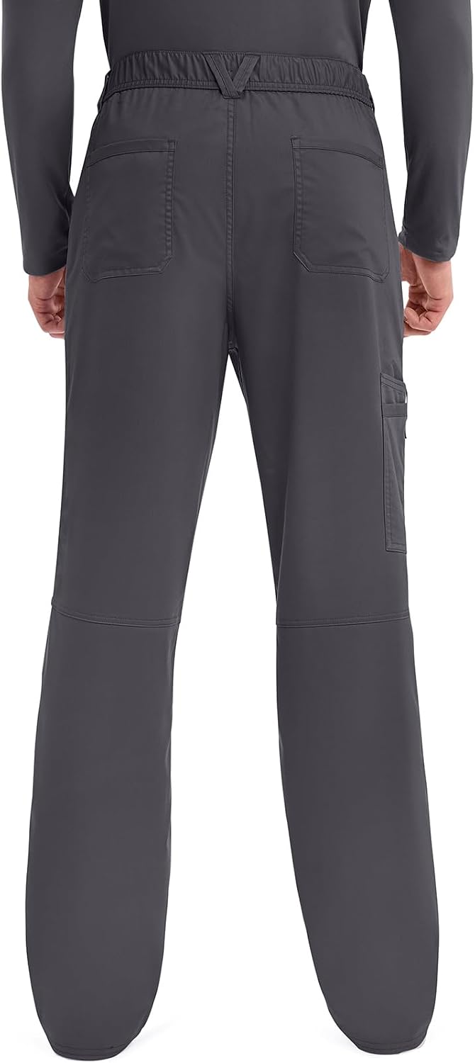 Cherokee WW Revolution Mens Scrub Pants with Cargo Pockets Modern Fit | Smooth Two-Way Stretch Fabric, Button Closure, Inside Drawstring, Machine Washable, Easy Care, for Healthcare Work