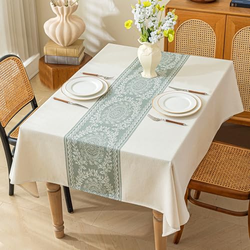 Linen Tablecloths for Square Tablecloth,Beige Tablecloth Advanced Waterproofing Technology for Dinningroom,Farmhouse