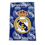 Superlicencias Real Madrid Manta Coralina, Azul con Logo Escudo del Club, HALA Madrid, 100 x 150 cm