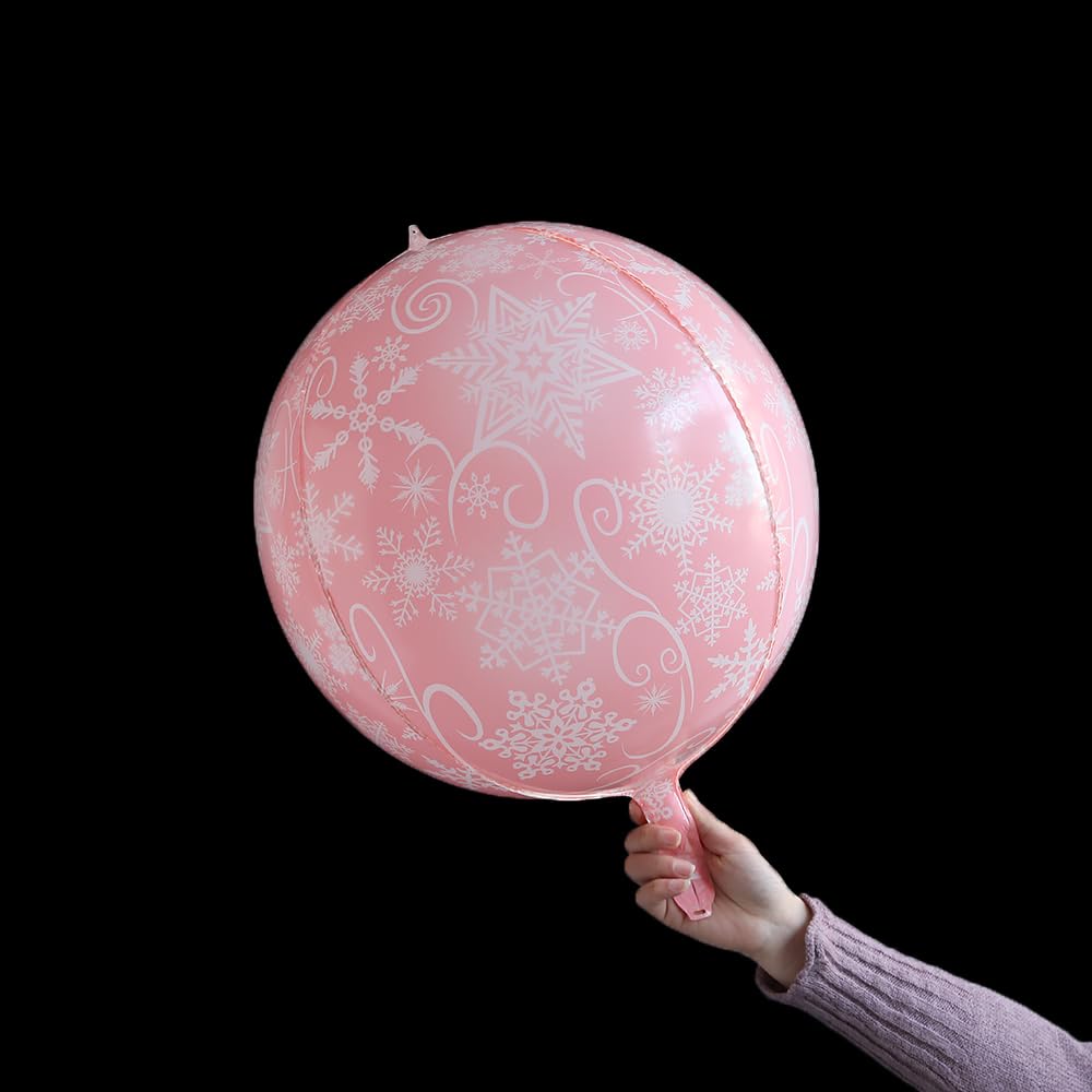 Winter Balloon Garland Kit - Pink Silver White Snowflake Party Decorations