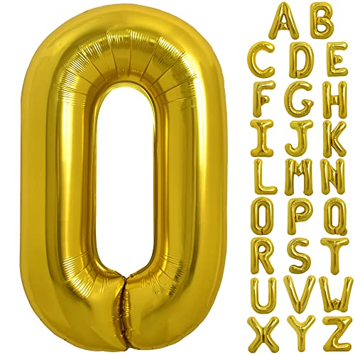 Image of TONIFUL 40 Inch Large Gold Letter O Balloons, Foil Mylar Big Balloons for 2026 New Year Eve Graduation Wedding Baby Shower Birthday Party Anniversary Supplies Decorations