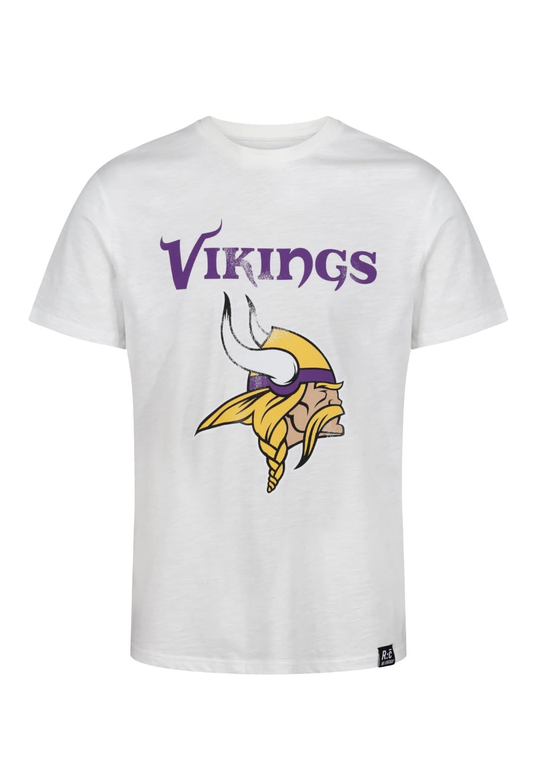 Recovered Men's Tshirt-Vikings-White-#30624 Minnesota Vikings White Nfl Est Ecru T-Shirt