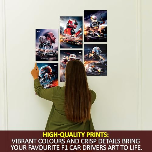 Image of F1 Racing design2 Wall Posters 8x12 inch (A4 Size) Included Self Adhesive on Back Wall Decor Posters Wall Art For Bedroom, Living room, Office, Dining Room