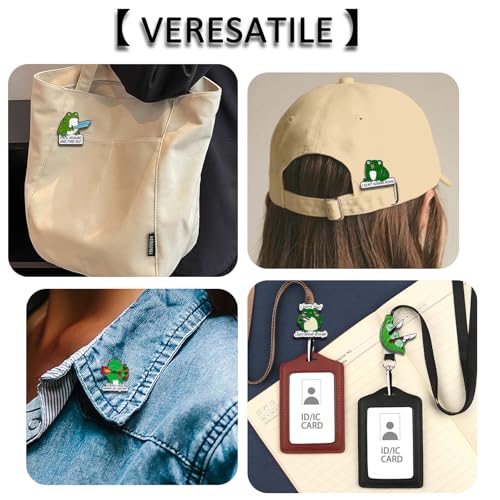 Image of 8Pcs Kawaii Frog Enamel Pin Set Cute Cartoon Frog Brooches, Lapel Pins for Backpacks, Jackets, Hats, Perfect Gifts for Women, Teens