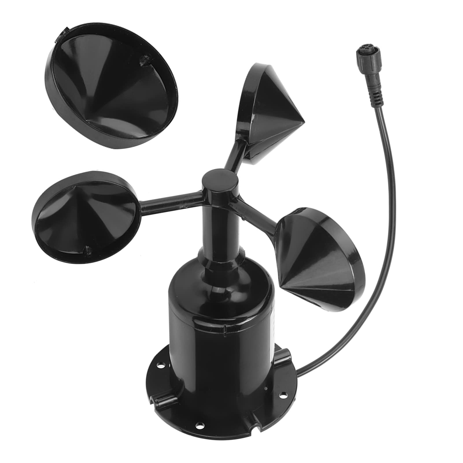 Dispositivo di misurazione del Vento, anemometro a impulsi della velocità del Vento 0-70 m/s 3 Tazze Misura l'anemometro del sensore della velocità del Vento