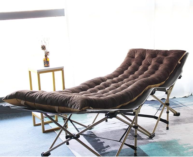 Miniatura 7 de Ginsimar Tumbona de patio, mecedora, sofá, muebles, cojines de sala de estar, para interiores y exteriores, cojín grueso con lazos elásticos (marrón