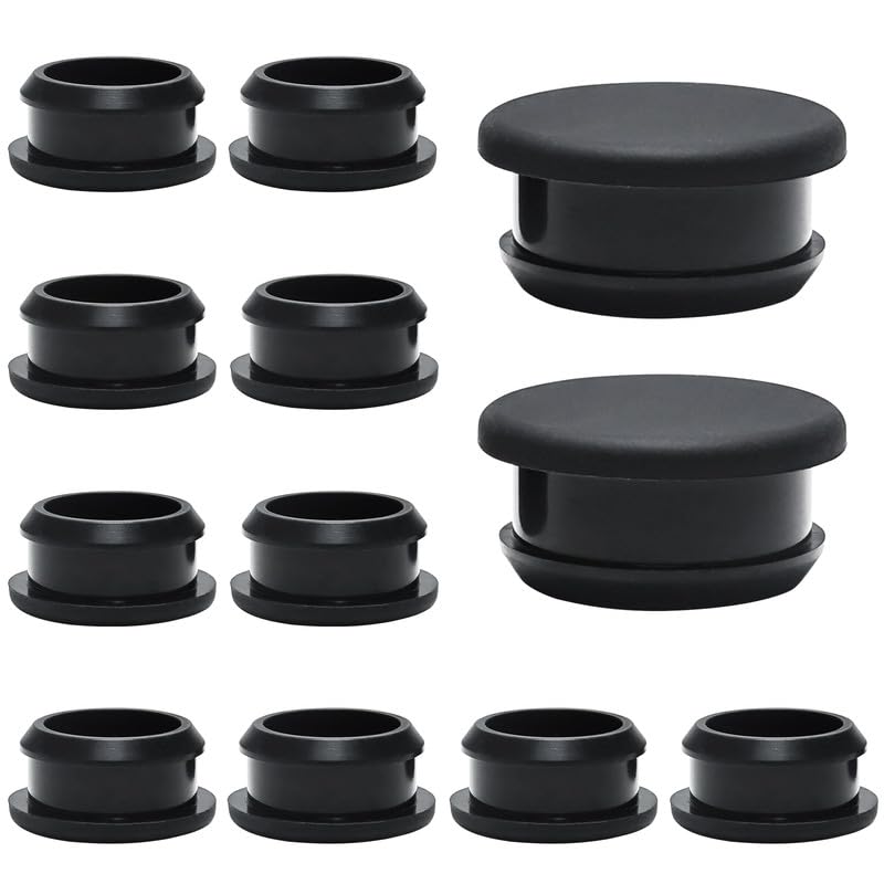 10 Pcs 26 mm Silicone Rubber Plugs Snap in Locking Hole Plugs for 1" Round Holes, Longer & Thicker Rubber Stoppers, Tube Pipe End Caps Bathtub Jet Covers, Waterproof Sealing Plugs, Black