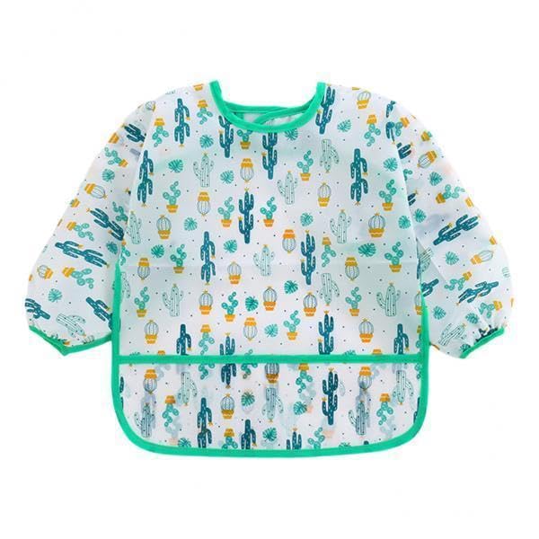 CALANDIS™ 2xBaby Feeding Bib Long Sleeve Waterproof Lunch Apron Green Cactus | Baby | Feeding | Baby Bibs & Burp Cloths-image-6