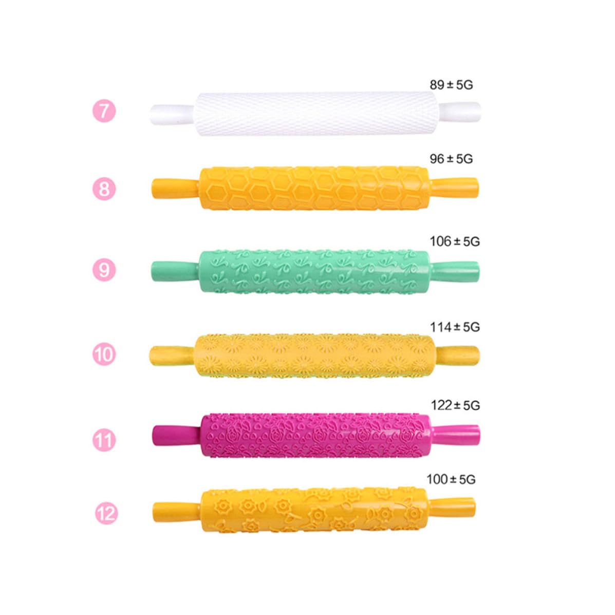 8pièces Pâtisserie Plastique à Motifs Gravés Ustensiles à Gâteaux Multifonctions pour Décoration de Fondant Pâte Sucrée et DIY Cuisine Plusieurs Styles