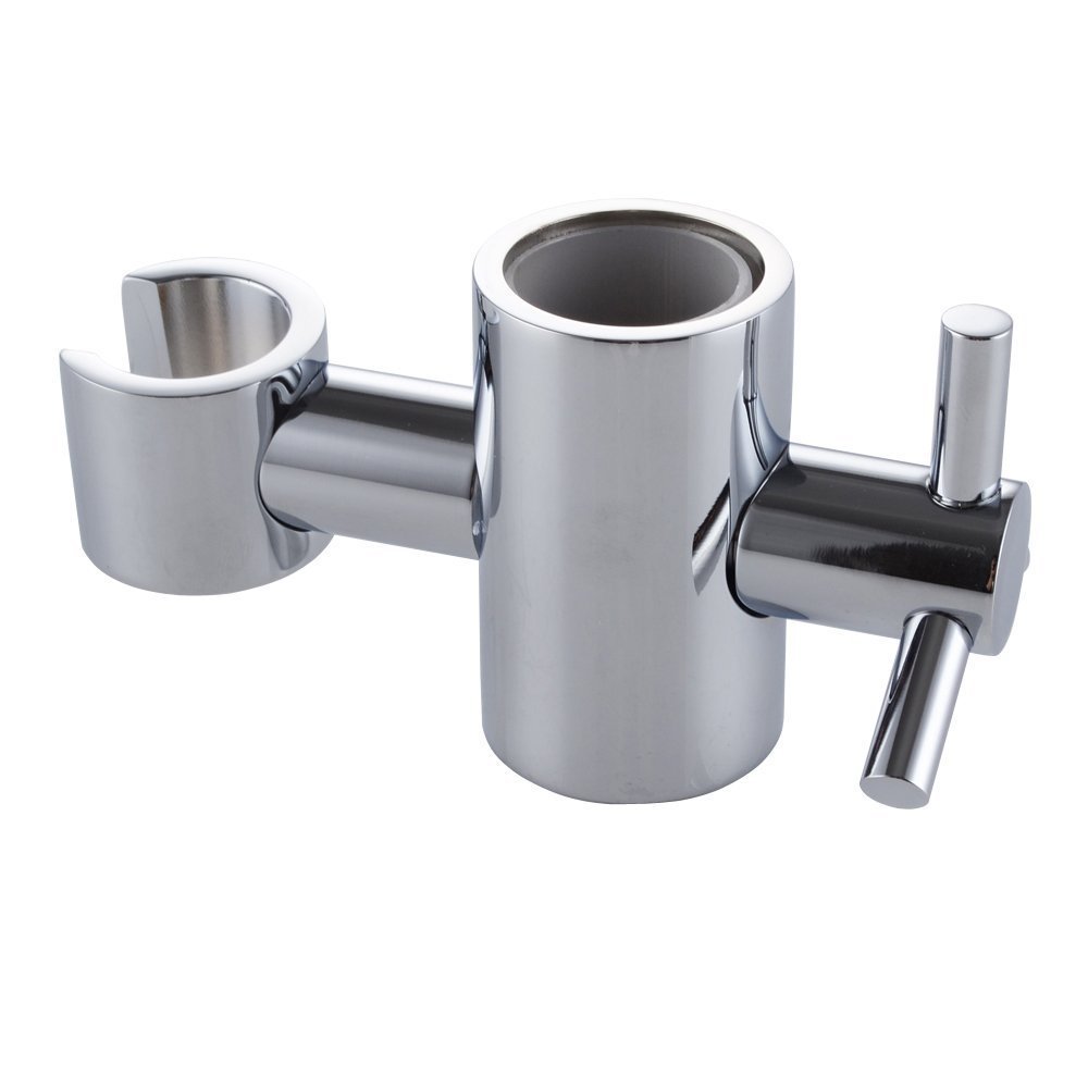 Weirun Solid Brass Replacement 25mm Hand Held Shower Bracket for Slider Height & Angle Adjustable Sprayer Holder on Slide Bar, Chrome