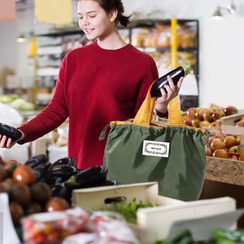 DHSWNNG Einkaufstasche Faltbar, Falttasche mit Kordelzug Wiederverwendbare Shopping Bag Tragbare Tragetasche Waschbar Einkaufstaschen für Einkaufen Reise (47X35cm)
