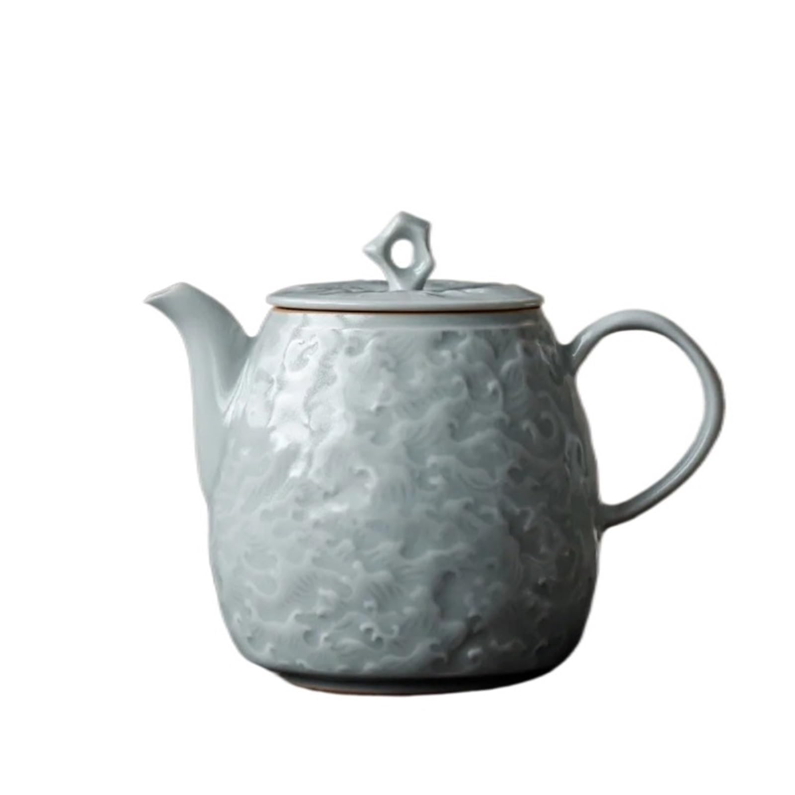 Theiere Théière en céramique bleu ciel Ru Kiln Relief avec filtre, infuseur à thé, théière en porcelaine
