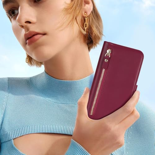 Étui iPhone 16 Plus en cuir synthétique rose pour les sorties citadines - 6
