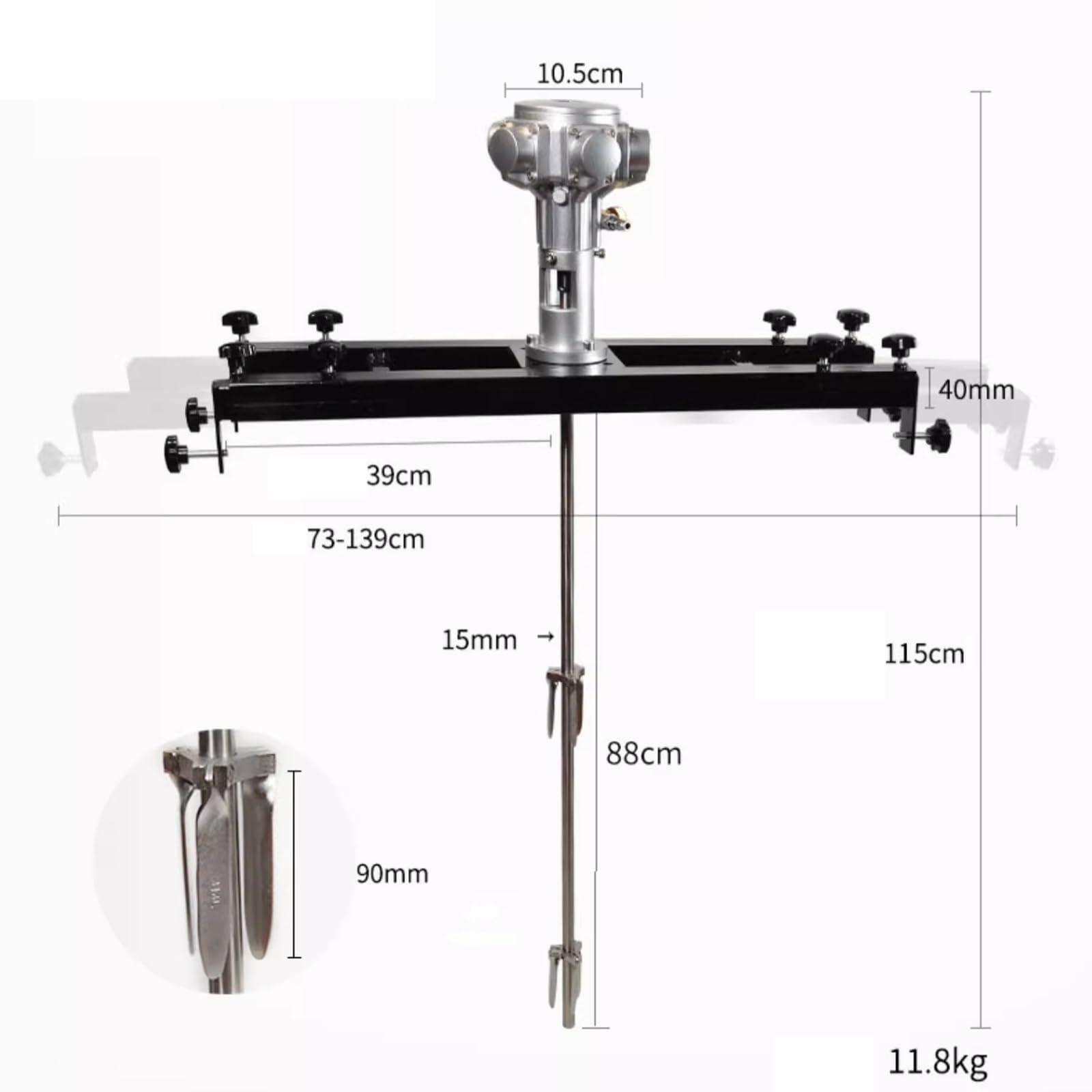 Mezclador de pintura con agitador de aire, máquina agitadora de tanque neumático con hélice plegable, velocidad sin carga 0-1800 RPM para soluciones ligeramente viscosas