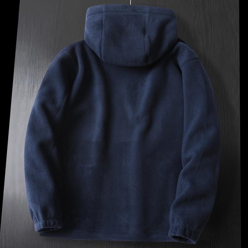 Double-Layer Fleece Hooded Jacket for Men and Women, Winter Outdoor Full Zip Thick Fleece Warm Hoodies Jackets Coat4