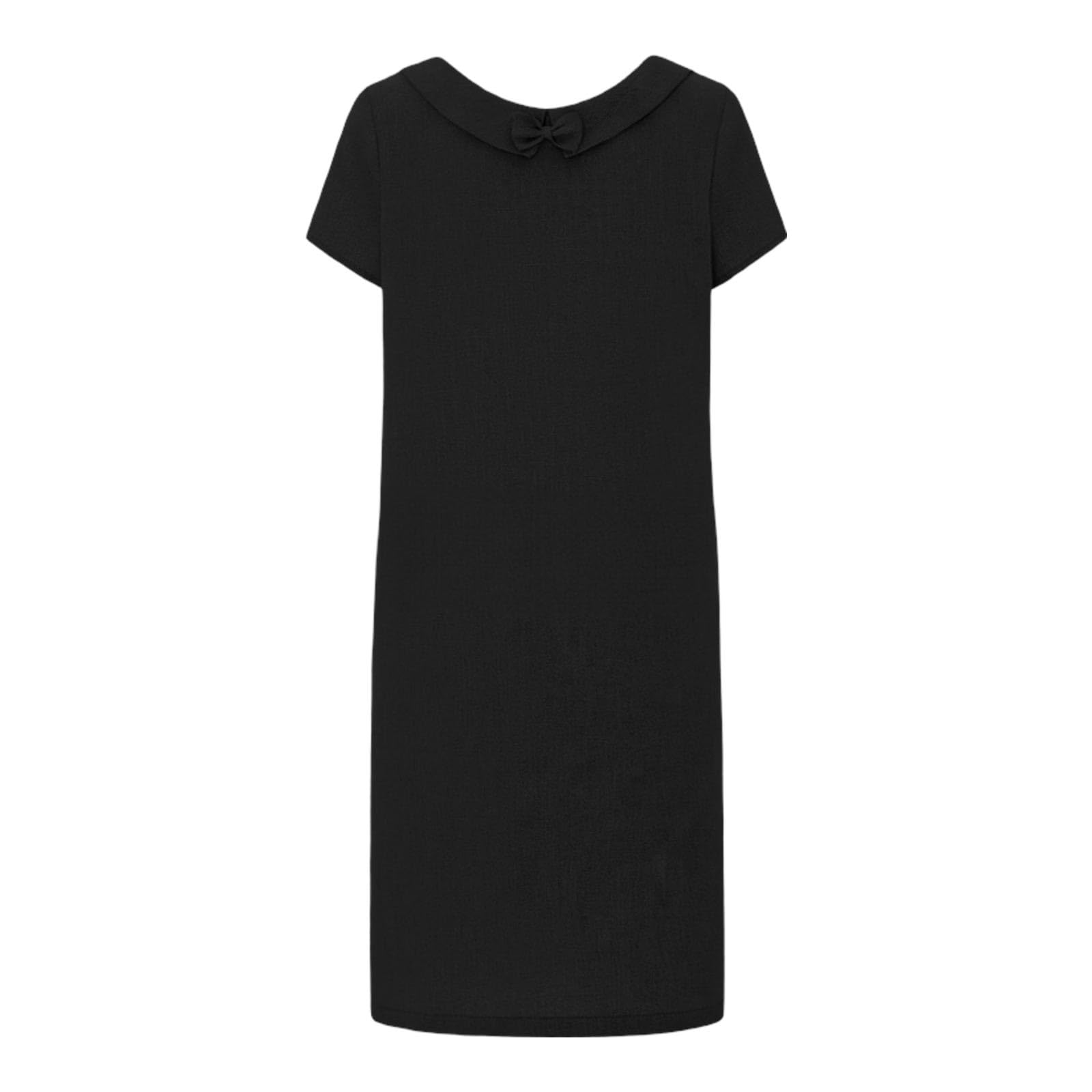 Robe d’été Femme Lin Col Bateau Droite Robes de Plage Casual Courte A-Ligne Robe T Shirt Décontractée Chic et Elegant Été Couleur Unie Mini Longue Tunique Robes avec Poche S-3XL