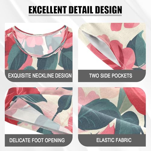 senya Short Sleeve Pajamas Sets Summer Cotton Sleepwear Tile Rose Color Red4