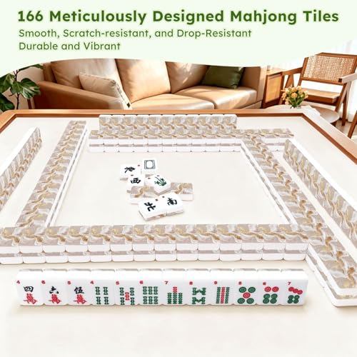 Juego de Mahjong Americano con 166 Fichas y Bolsa miniatura 7