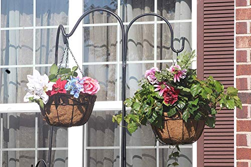 Ashman Metal Hanging Planter Basket With Coco Coir Liner Round Wire Plant Holder Chain Porch Decor Flower Pots Hanger Garden Decoration Indoor Outdoor Watering Hanging Baskets (4) #TOP4