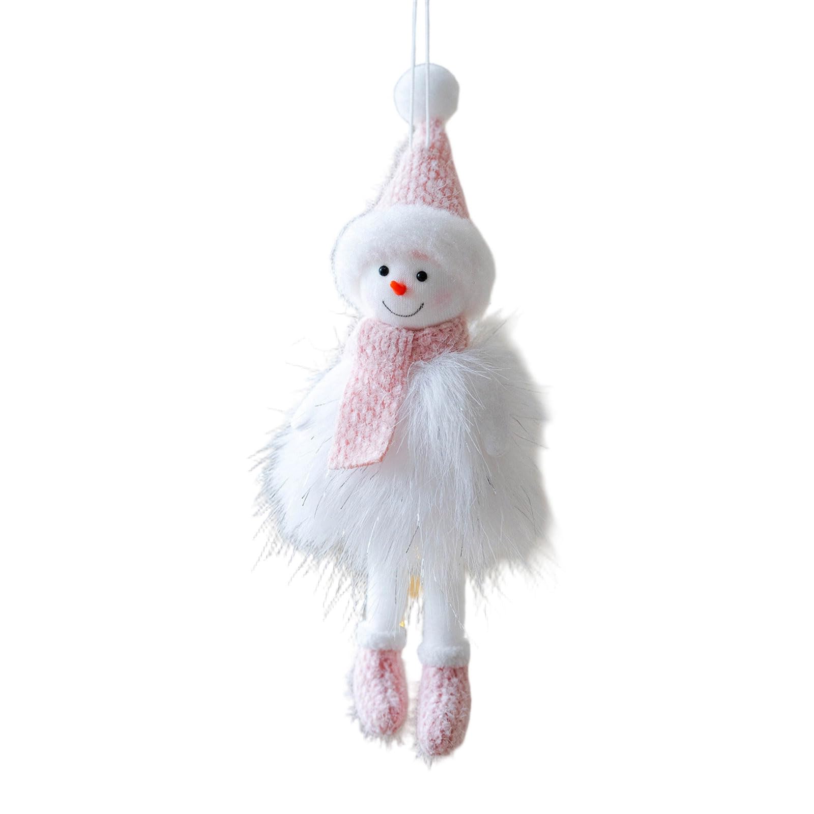 ZEPFJHE Lovely Plush Snowman Christmas Ornament, White Design for Tree Decor and Party Decoration, Easy to Hangings Lovely Snowman Hangings