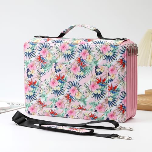 Image of 500 Individual-Slot Colored Pencil Organizer with Zipper - Durable Fabric Art Storage Bag for Painters and Artists