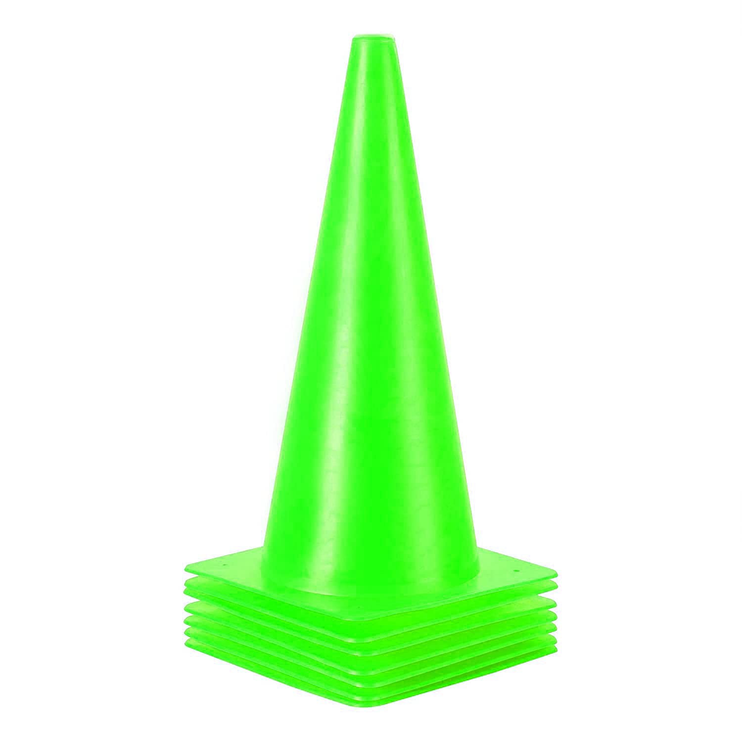 Lot de 7 cônes de sécurité routière orange de 38,1 cm - Cônes d'entraînement en plastique pour activités intérieures et extérieures et événements festifs