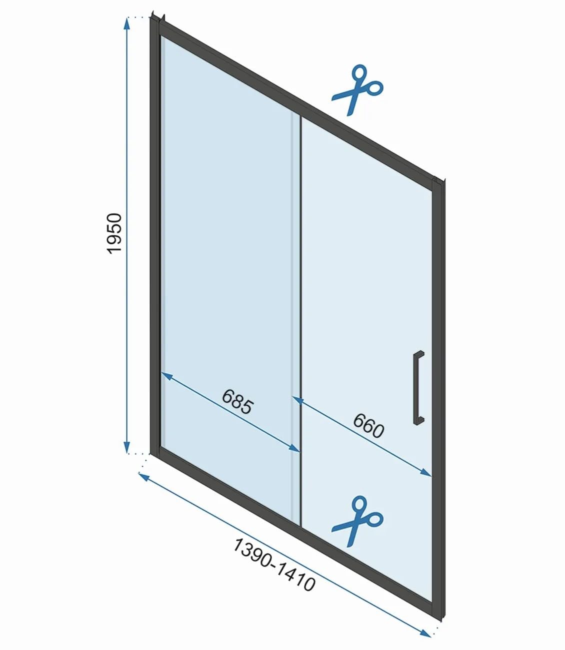 Rea - Porta Doccia Rapid Slide 140, Oro Spazzolato, 2,5X141X195Cm