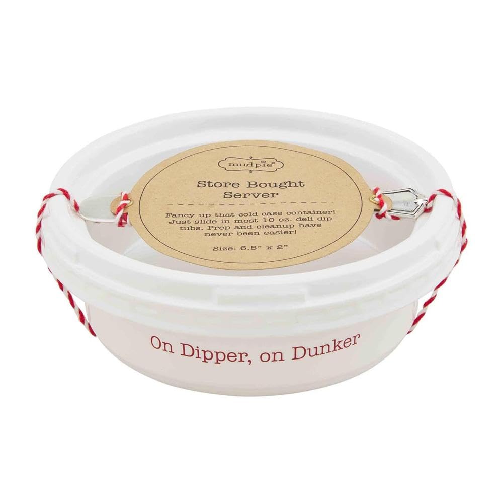 Mud Pie Circa Christmas Store Bought Dip Set, White, 6.5" dia