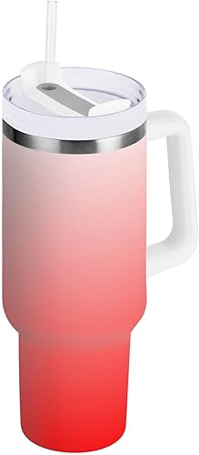 Miniatura 24 de Vaso de acero inoxidable con aislamiento al vacío de 40 onzas con tapa y popote para agua, té, café, degradado de oliva Gradiente Oliva