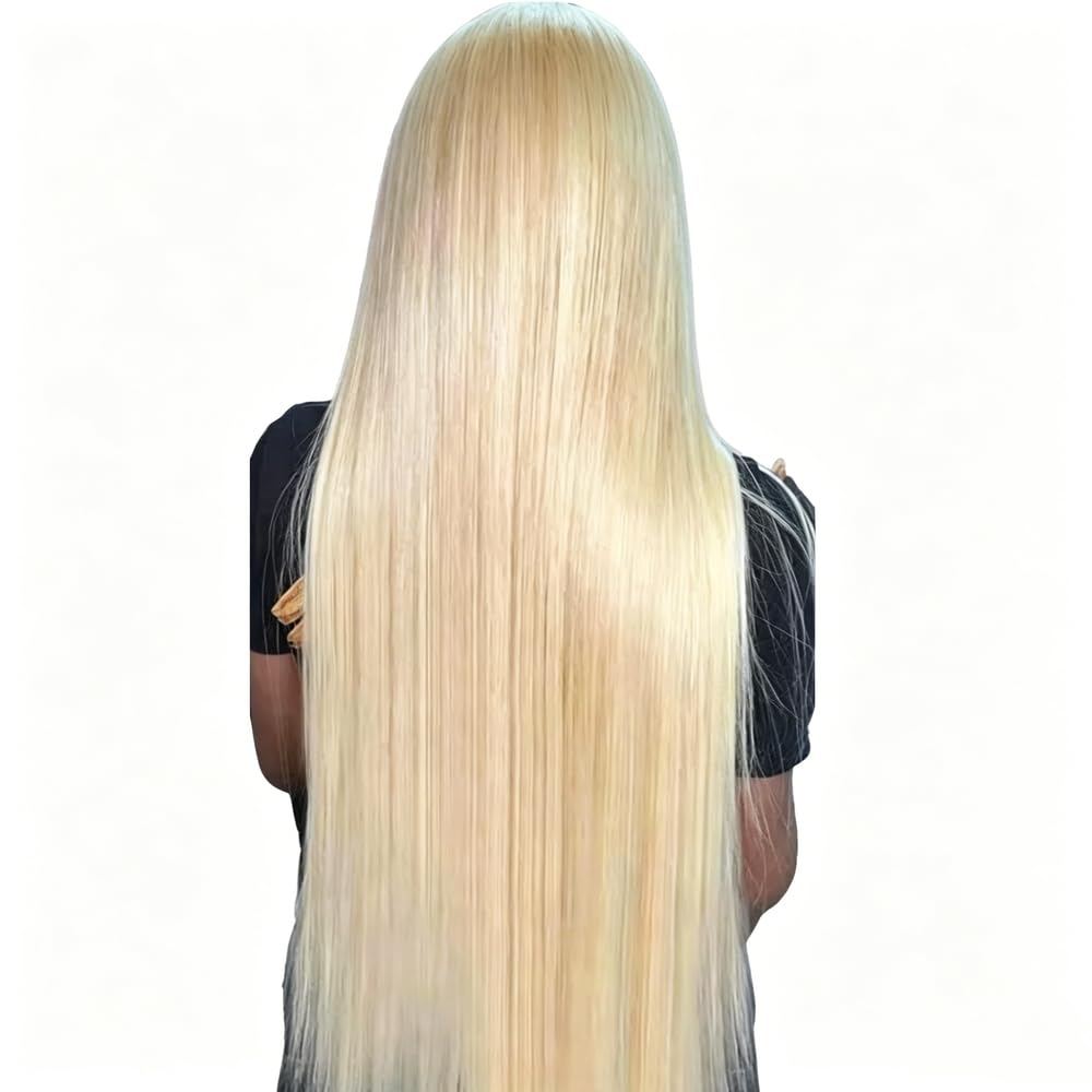 Haarpflege 250% Blone Straight Perücke 13X6 HD Full Lace Frontal Echthaarperücken Vorgezupft Für Frauen