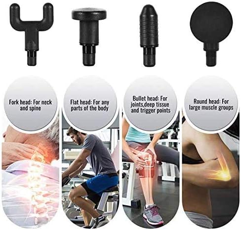 SIRUINI Massage Gun, 6 Speeds Cordless Handheld Deep Tissue Percussion Electric,Muscle Massager,Quiet Brushless Motor, Including 4 Massage Heads …