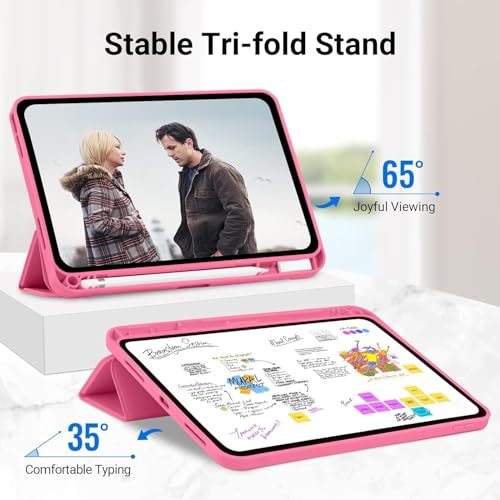 Image of ProElite Cover for Lenovo idea Tab 11 inch 2025 case Cover, Soft Flexible Flip Case Cover for Lenovo idea Tab 11 inch 2025 with Pen Holder [Recoil Series] - Hot Pink