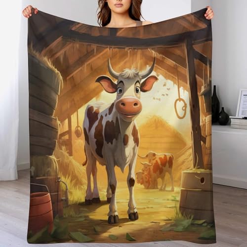 Couverture vache douce finis les frissons sur votre canape